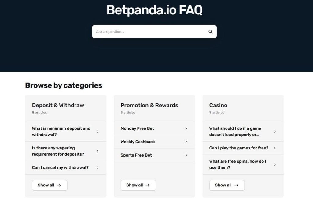 Betpanda Casino FAQ