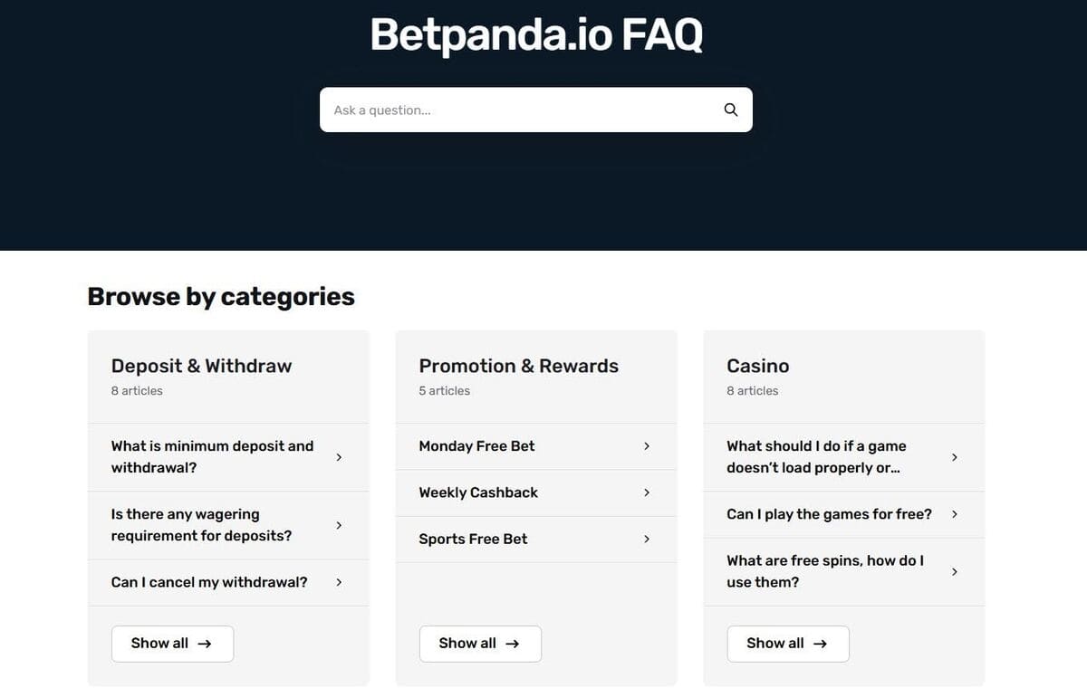 Betpanda casino | Bonus 100% jusqu'à 1 BTC