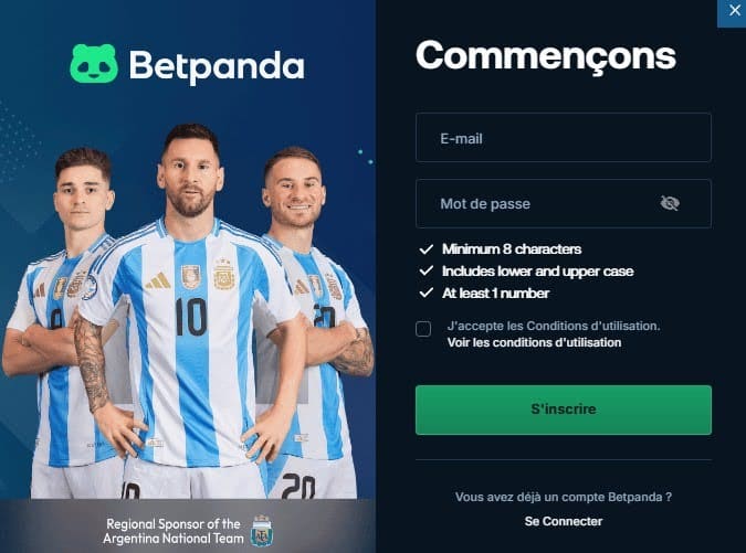 Betpanda Casino inscription
