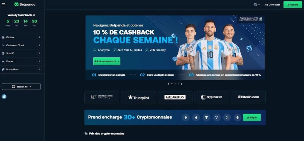 Betpanda Casino page accueil